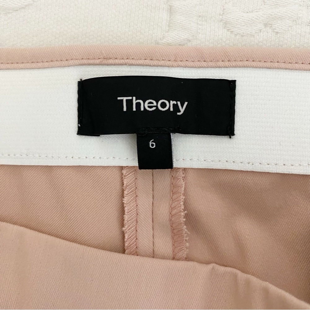 NEW Theory Peach Rose Approach Thaniel Cropped Pull On Trousers Size 6 - Picture 5 of 11
